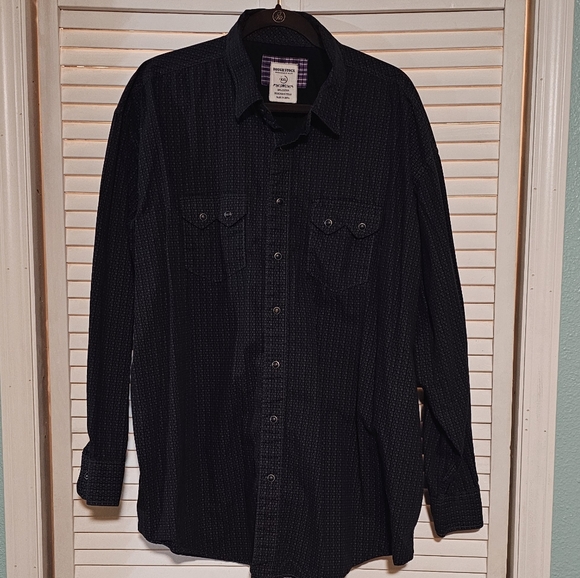 BOTH Panhandle Slim Rough Stock Button Up Long Sleeve Shirt Pearl Snap Size XXL - Picture 2 of 12